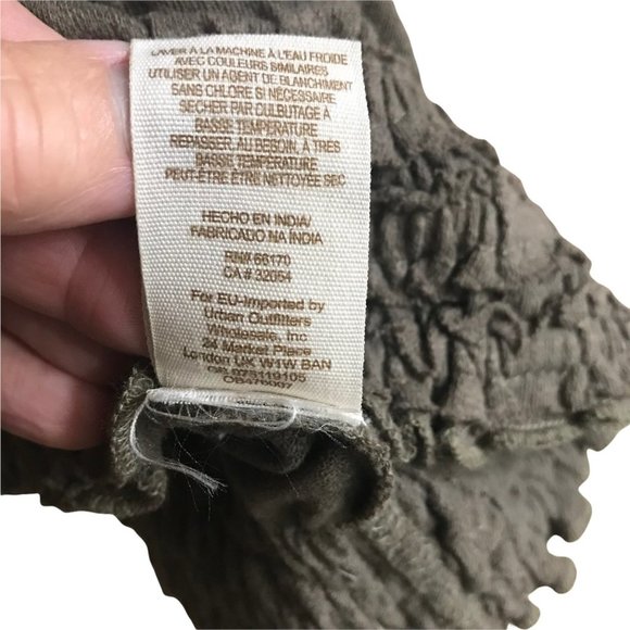 Free People Slub Top Blouse Embellished Women Size Small Green 100% Cotton - Picture 6 of 8